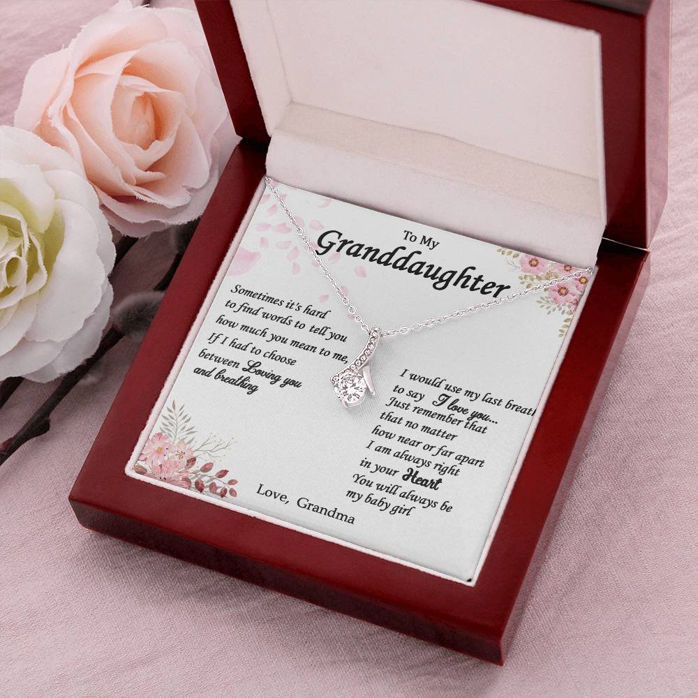 Alluring Necklace With Message Card For Granddaughter From Grandma Sh04 Alluring Beauty Necklace