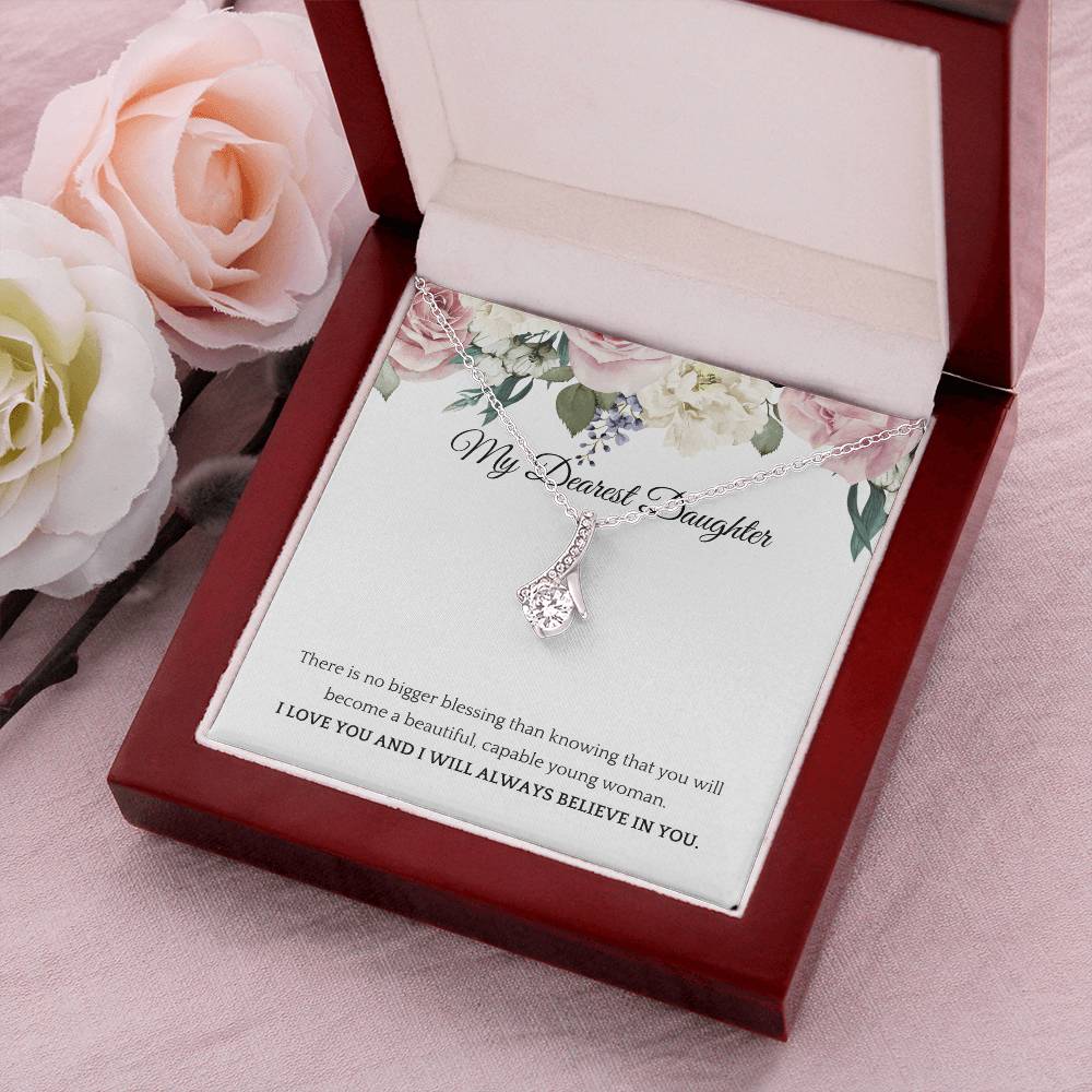 Beautiful And Blessed My Dearest Daughter Pendant Necklace Alluring Beauty Necklace