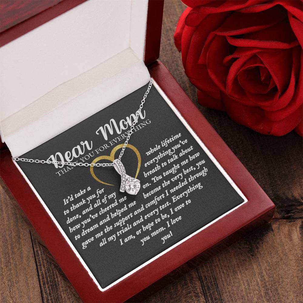 Thank You For Everything Mom - Heart Poem For Mom Alluring Beauty Necklace