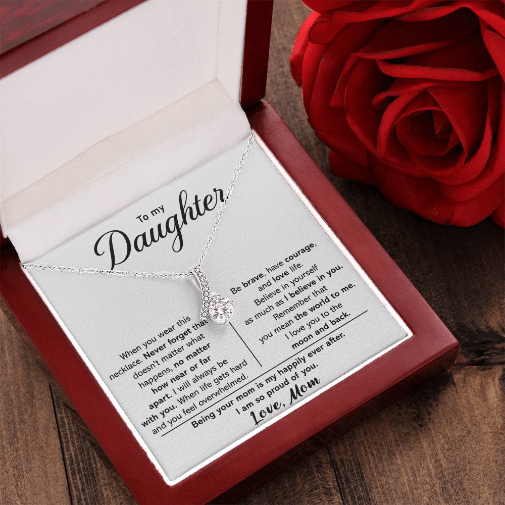 To My Daughter - I Love You To The Moon And Back - Necklace 1 Alluring Beauty Necklace