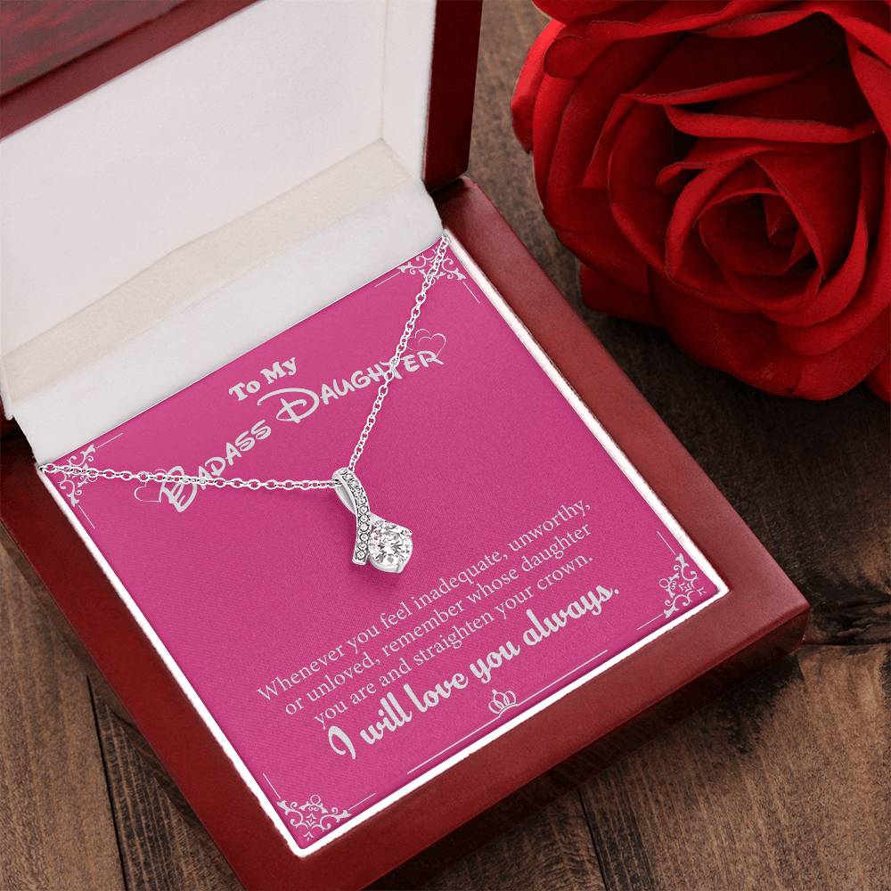 To My Badass Daughter ?? White Gold Pendant. ?? Alluring Beauty Necklace