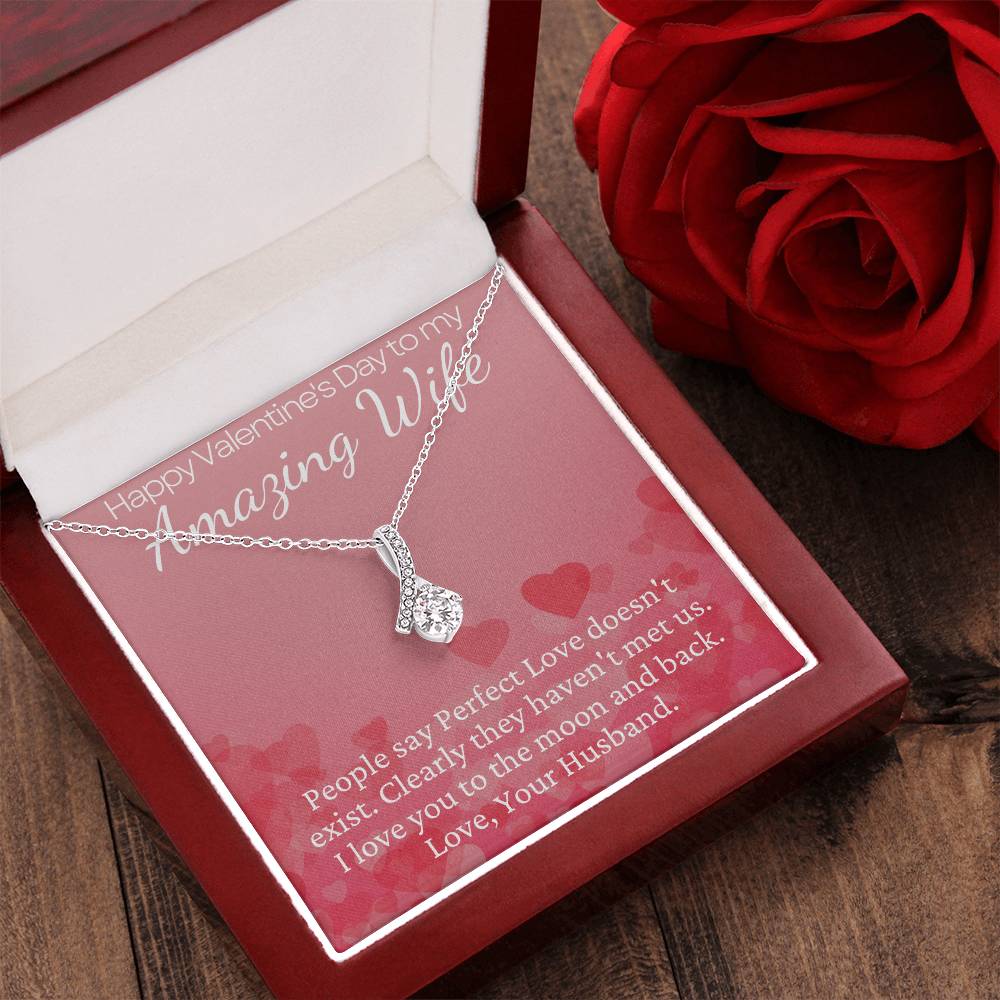 Beautiful Valentine's Day Necklace With Lovely Message For Your Amazing Wife Alluring Beauty Necklace
