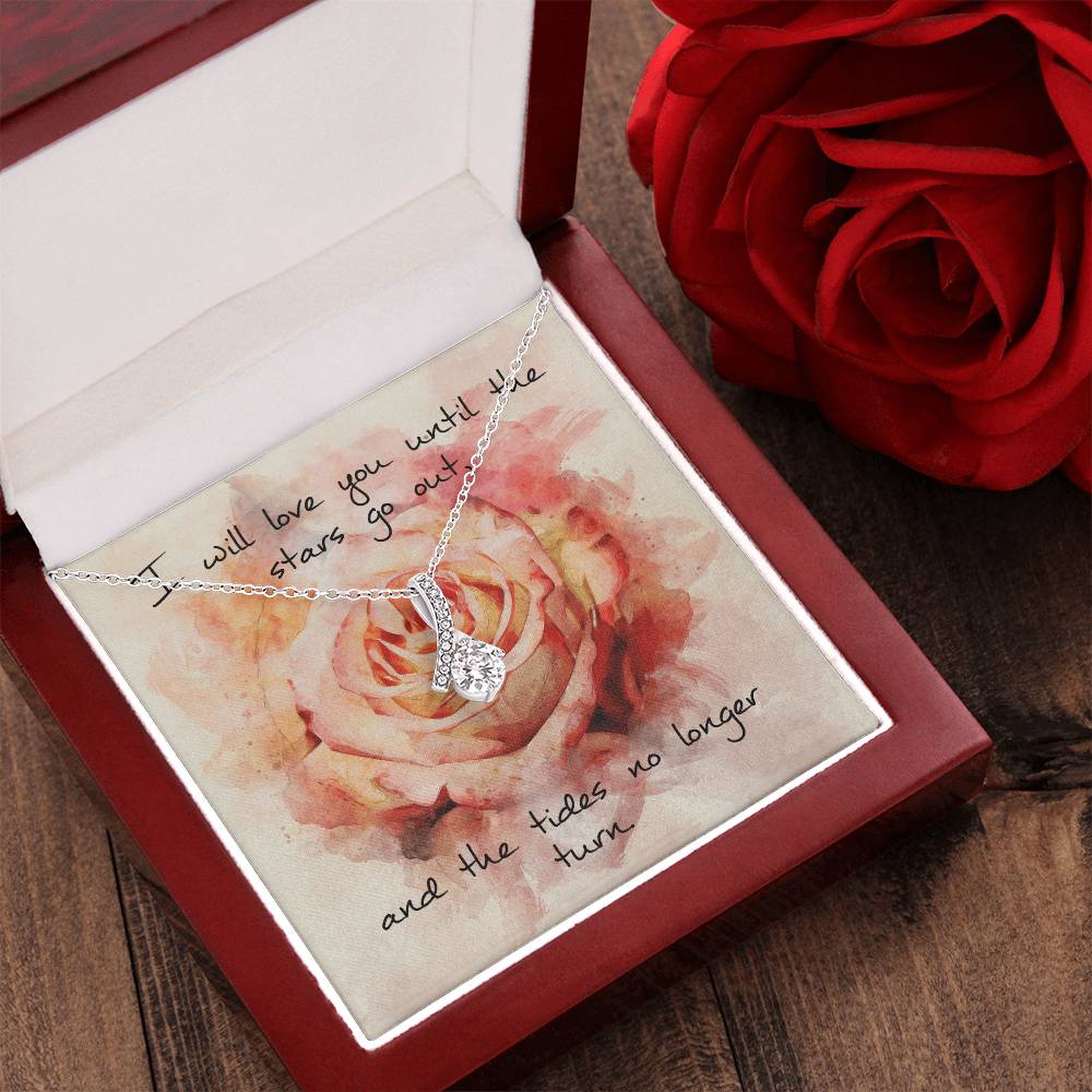 Alluring Beauty Necklace – Pink Rose Message Card Alluring Beauty Necklace