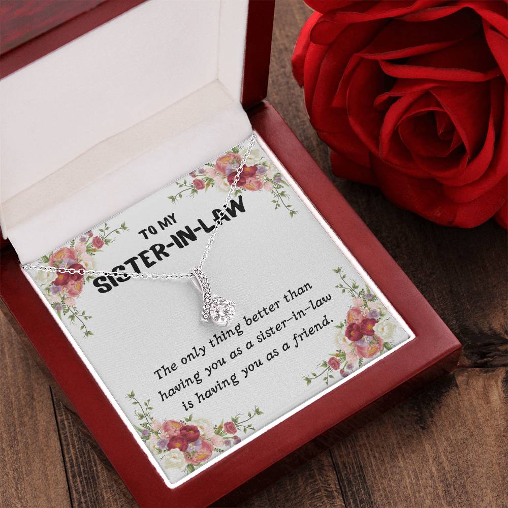 Sister Of The Groom Gift Sparkly Pendant Necklace Alluring Beauty Necklace