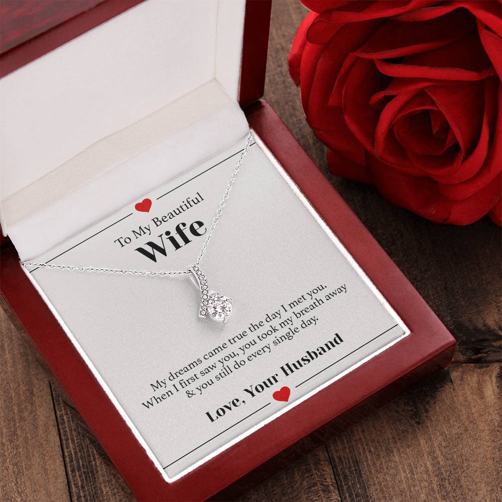 To My Beautiful Wife - You Took My Breath Away - Necklace Alluring Beauty Necklace