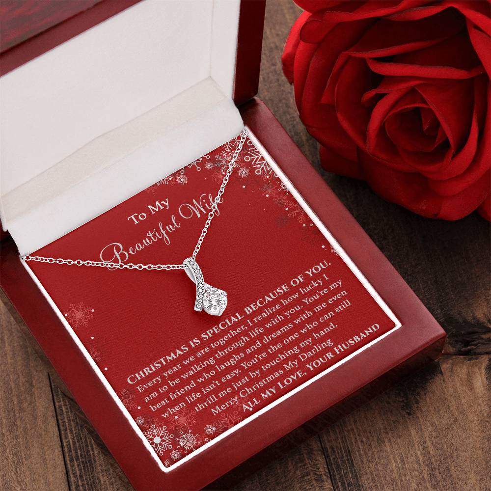 To My Beautiful Wife - Christmas Is Special Because Of You Necklace Alluring Beauty Necklace