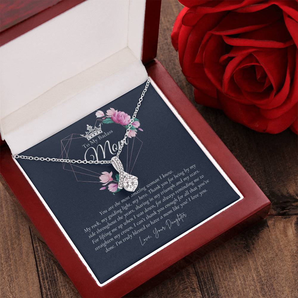 To My Badass Mom Necklace Badass Mom Gift Mother’S Day Gift Birthday Gift Gift From Daughter On Wedding Day 5 Alluring Beauty Necklace