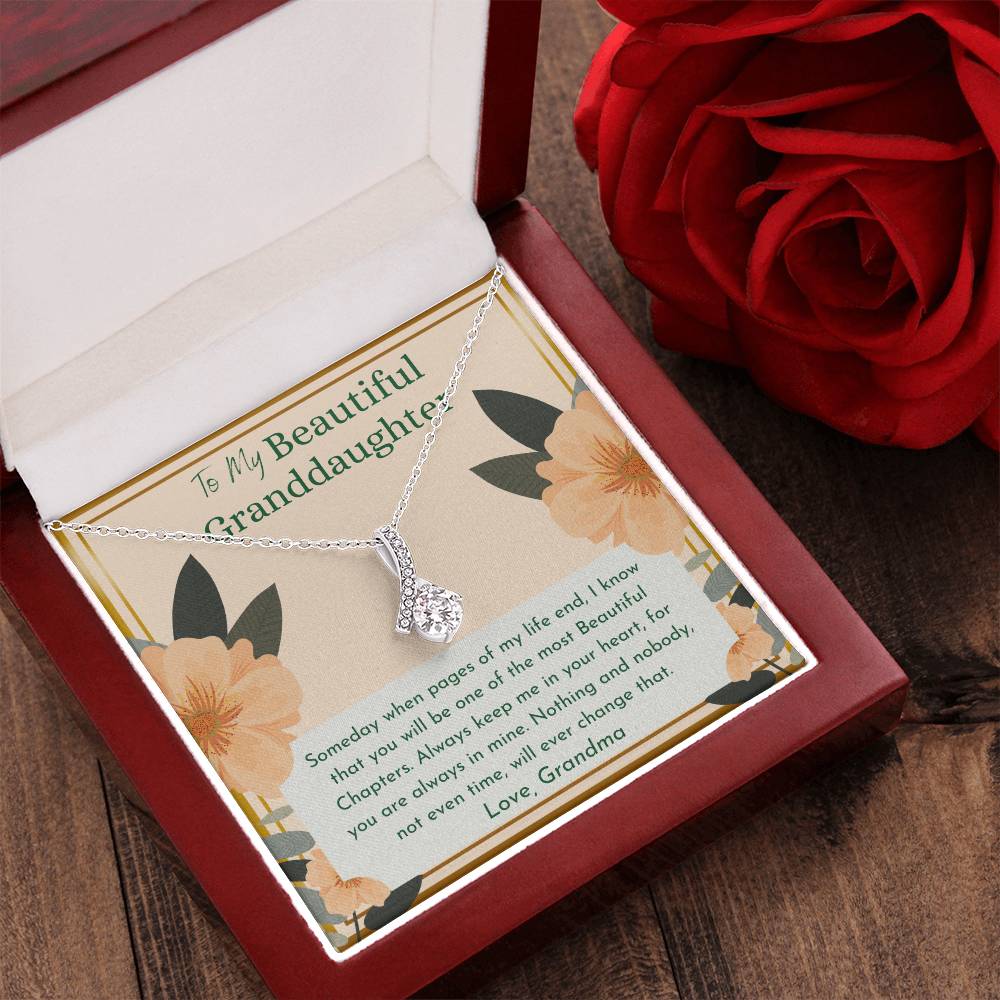 To My Beautiful Granddaughter Always Keep Me In Your Heart For You Are Always Mine Love Grandma Alluring Beauty Necklace
