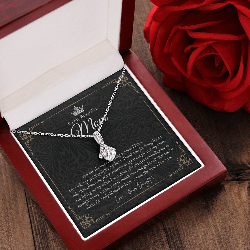 To My Beautiful Mom Necklace Badass Mom Gift Mother’S Day Gift Birthday Gift Gift From Daughter On Wedding Day 5 Alluring Beauty Necklace
