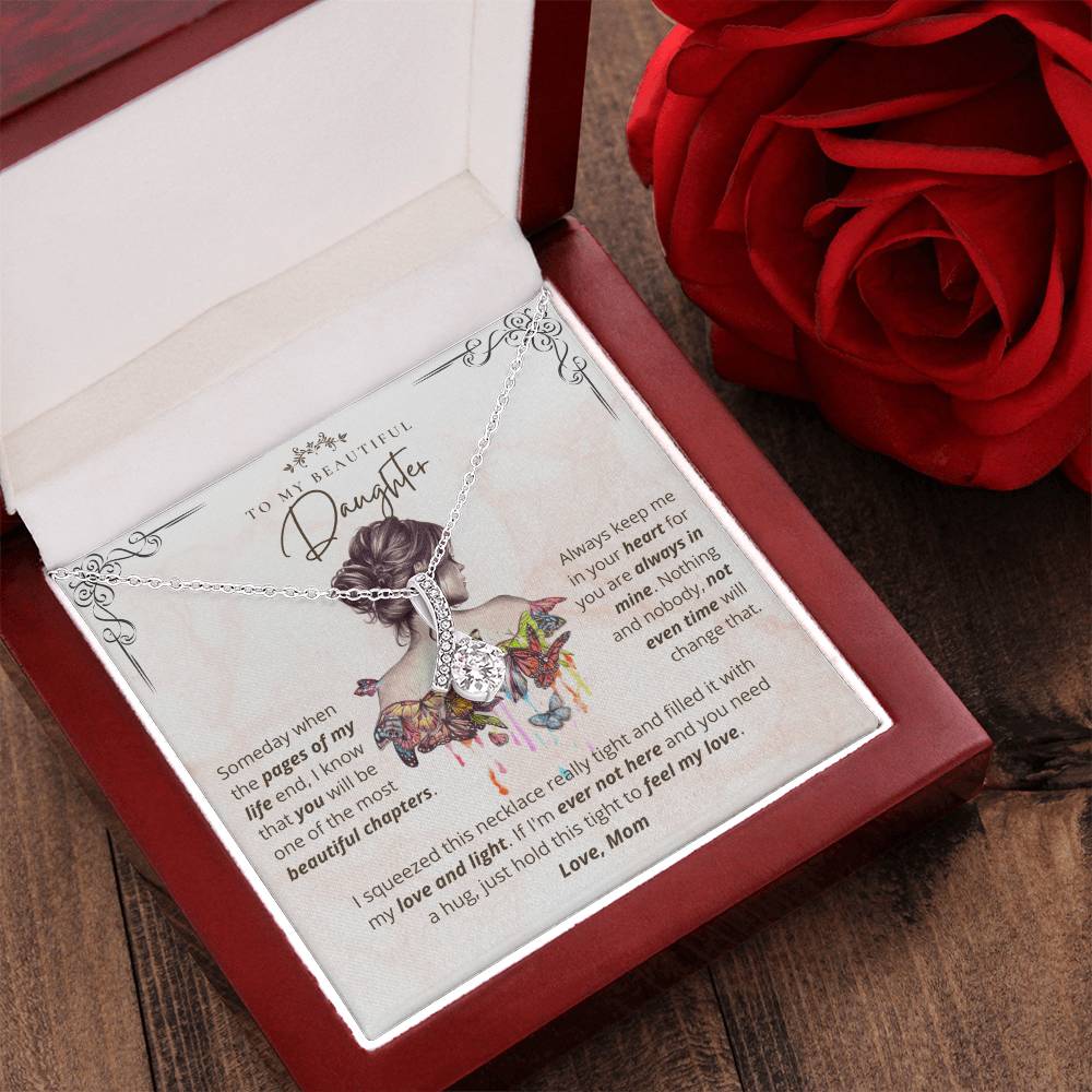 To My Beautiful Daughter My Love And Light Necklace Alluring Beauty Necklace