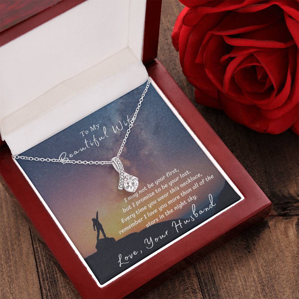 To My Beautiful Wife - I Love You More Than All The Stars Alluring Beauty Necklace