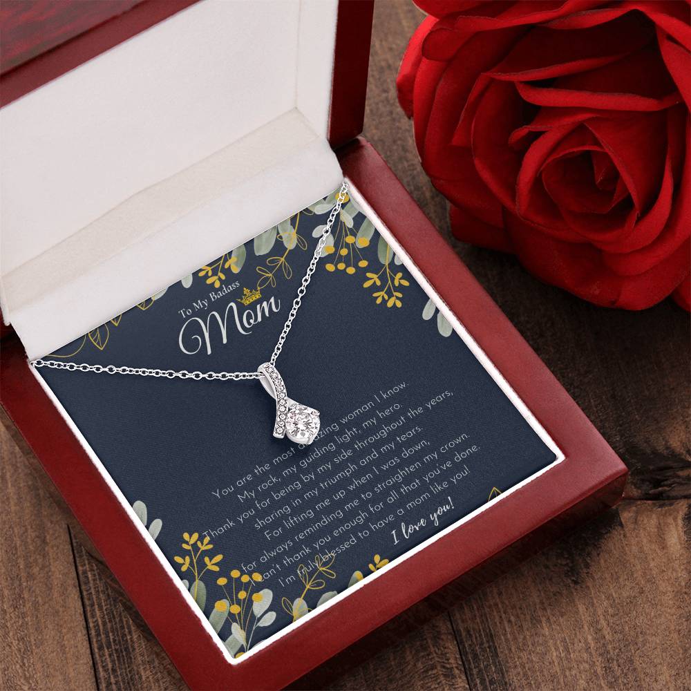 To My Badass Mom Necklace Badass Mom Gift Mother’S Day Gift Birthday Gift Gift From Daughter Gift From Son - Alluring Beauty Necklace