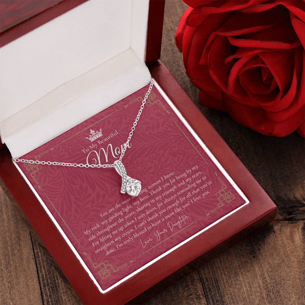 To My Beautiful Mom Necklace Badass Mom Gift Mother’S Day Gift Birthday Gift Gift From Daughter On Wedding Day 4 Alluring Beauty Necklace