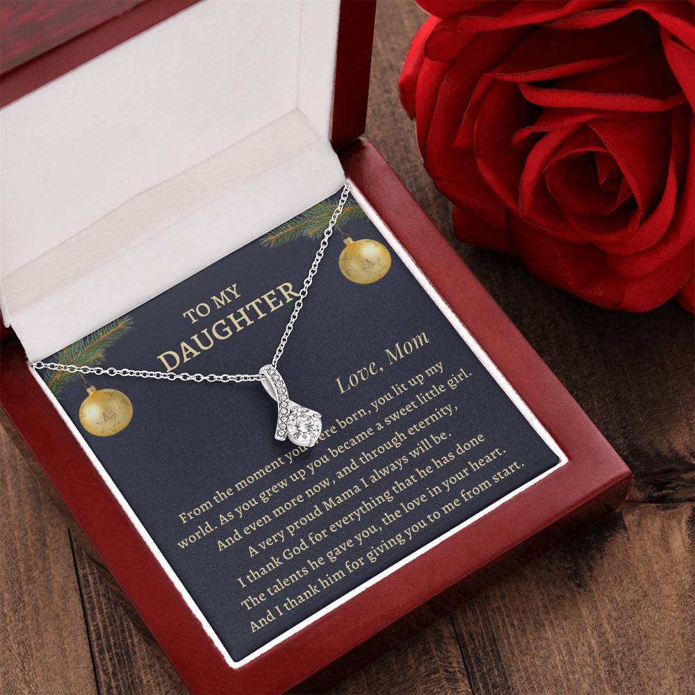 Christmas Gift To Daughter - From The Moment You Were Born You Lit Up My World Alluring Beauty Necklace