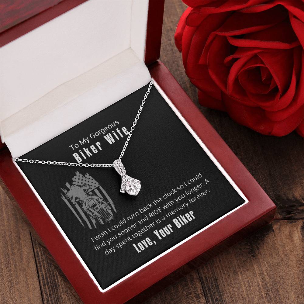 Biker Wife Ride With You Longer Necklace Alluring Beauty Necklace