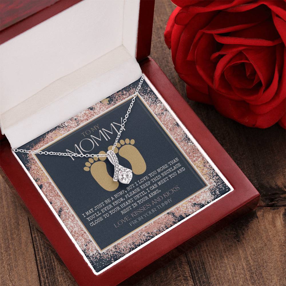Baby Shower Gift New Mommy Necklace Pregnant Wife Gift To My Mommy I May Just Be A Bump 1 Alluring Beauty Necklace