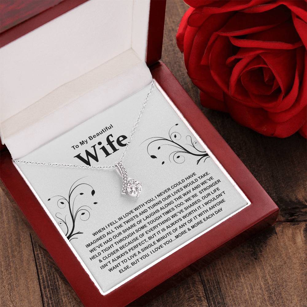 To My Beautiful Wife - Heart Melt Message Alluring Necklace?? Alluring Beauty Necklace