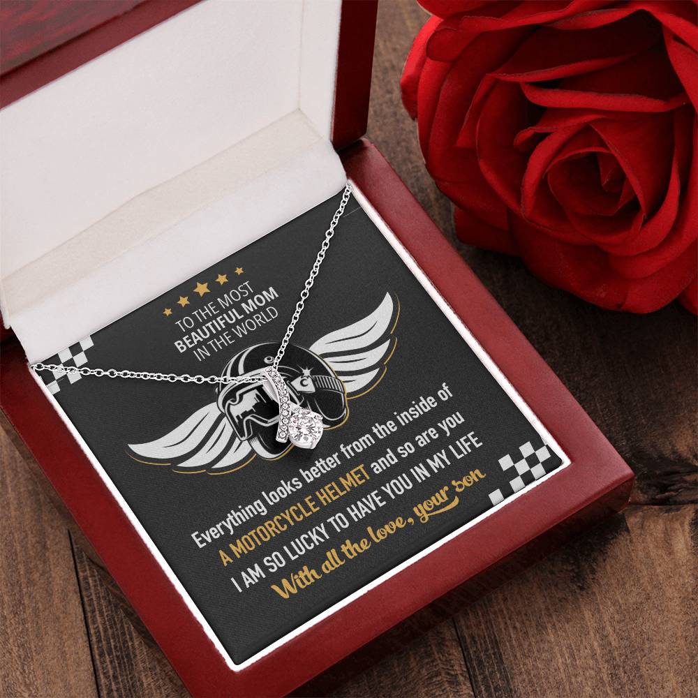 Biker's Mom Gift - Lucky To Have You - The Alluring Beauty Necklace Alluring Beauty Necklace