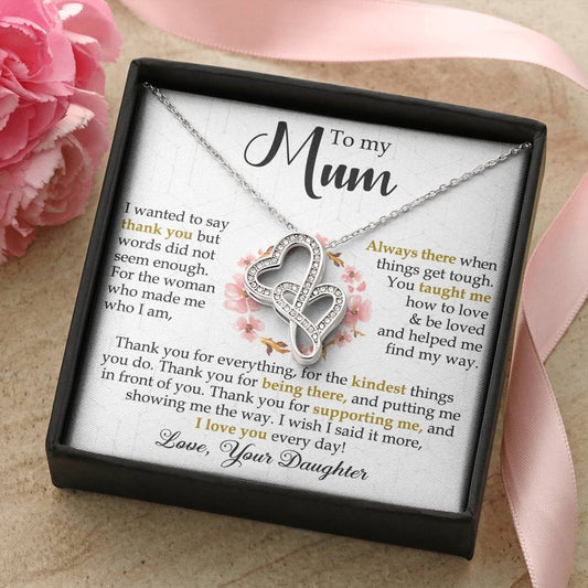 Mum Gift Be Loved Double Heart Necklace Double Hearts Necklace