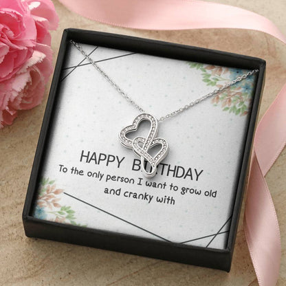 Happy Birthday 1 Double Hearts Necklace
