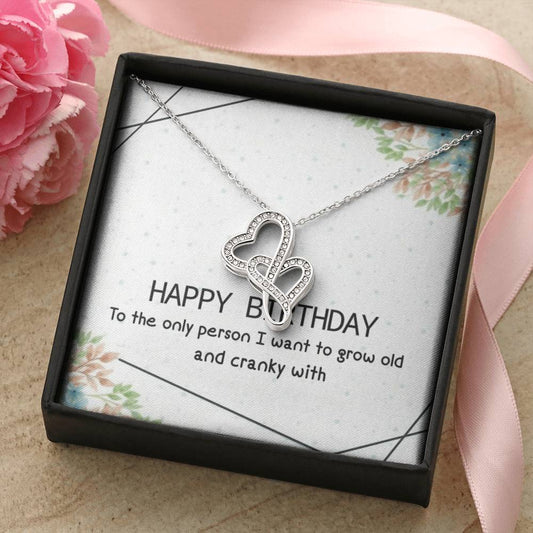 Happy Birthday 1 Double Hearts Necklace