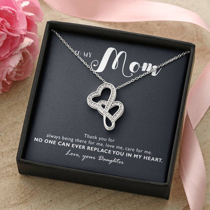 Perfect Gift For Mom Necklace - Mother's Day Gift For Mom 2 Double Hearts Necklace