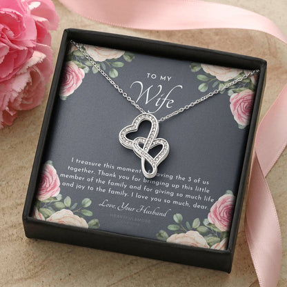 Postpartum Gift For Wife Gift For Wife Post Pregnancy Becoming A Mother Gift Gift For Wife Birth Wife After Pregnancy  4 Double Hearts Necklace