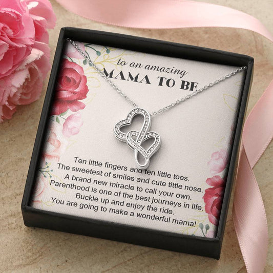 Pregnancy Gift For Friend • Gift For First Time Mom • Pregnancy Gift For Best Friend • Gift For Mom To Be Double Heart Double Hearts Necklace