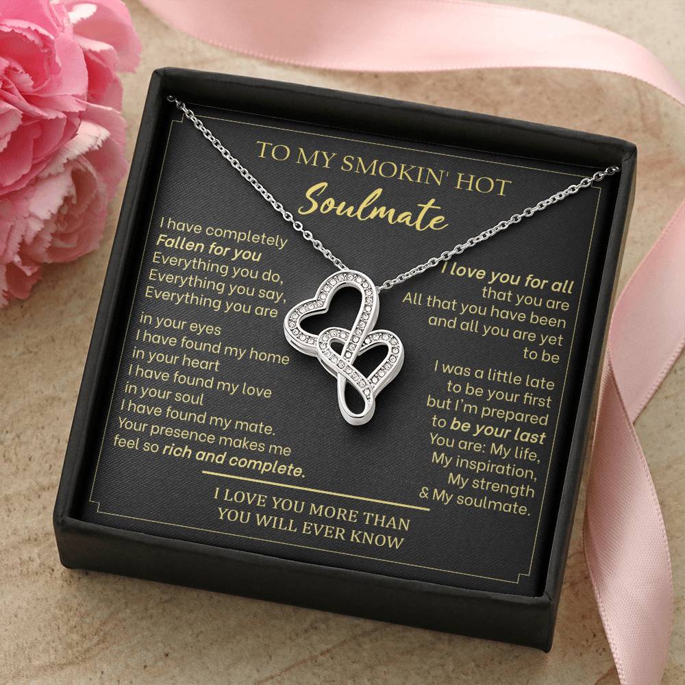 Gift For Your Soulmate - Your Presence Makes Me Complete - To My Soulmate Necklace For Soulmate Meaningful Soulmate Ne Double Hearts Necklace