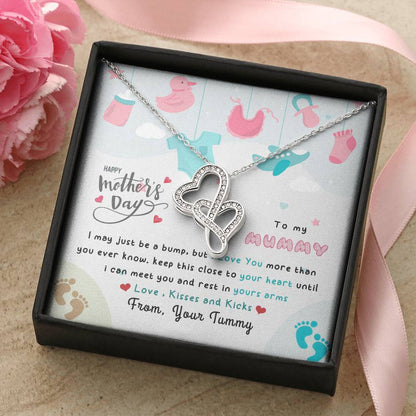 To My Pregnant Wife 1 Double Hearts Necklace
