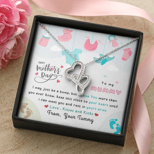To My Pregnant Wife 1 Double Hearts Necklace