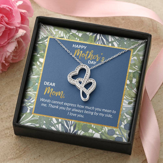 Mother's Day Collection  - Green Spring Double Hearts Necklace