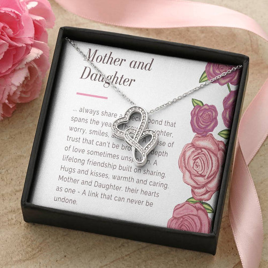 To Daughter From Dad 2 Double Heart Necklace Gift  - Mother And Daughter Necklace - Mom Gift - Mother Jewelry - Daught Double Hearts Necklace