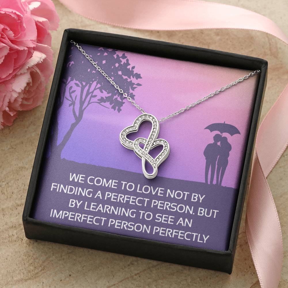 To My Love - Breathtaking Beautiful Silly - Necklace Double Hearts Necklace