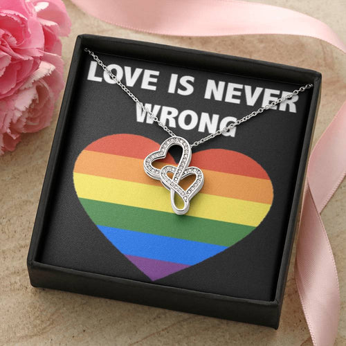 Love Is Never Wrong Double Hearts Necklace