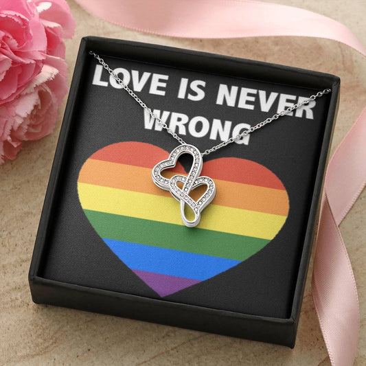 Love Is Never Wrong Double Hearts Necklace