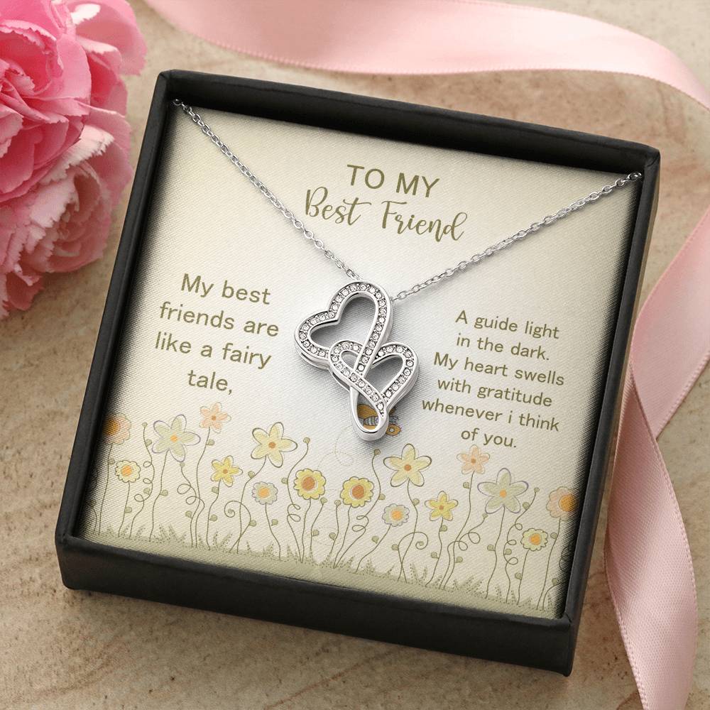 To My Best Friend Double Hearts Necklace