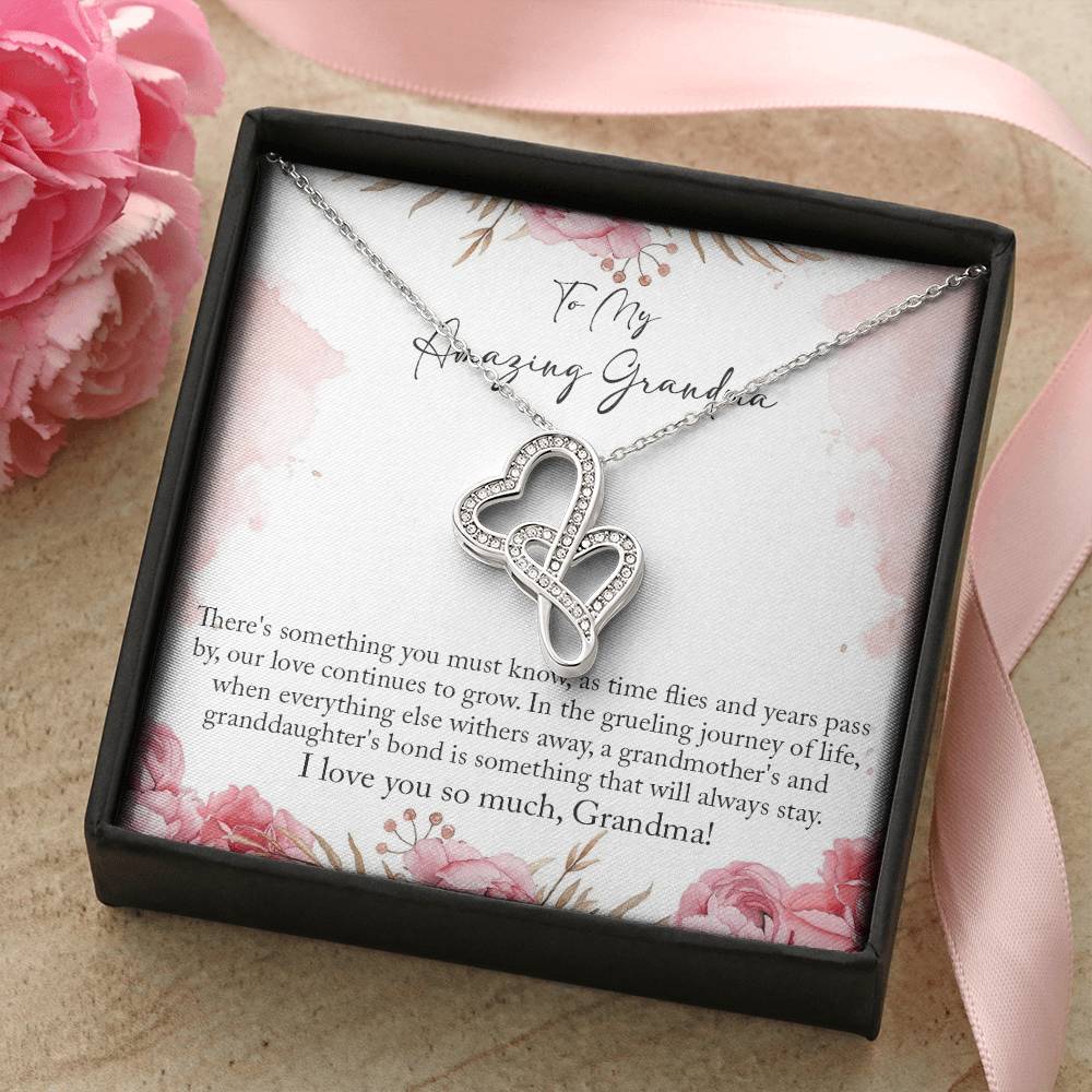 I Love You So Much - Great Gift For Grandma Double Hearts Necklace