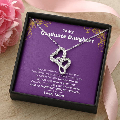To My Beautiful Daughter Necklace - Daughter Gift - To My Daughter Necklace From Mom - To My Daughter Necklace From Da Double Hearts Necklace
