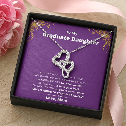 To My Beautiful Daughter Necklace - Daughter Gift - To My Daughter Necklace From Mom - To My Daughter Necklace From Da Double Hearts Necklace