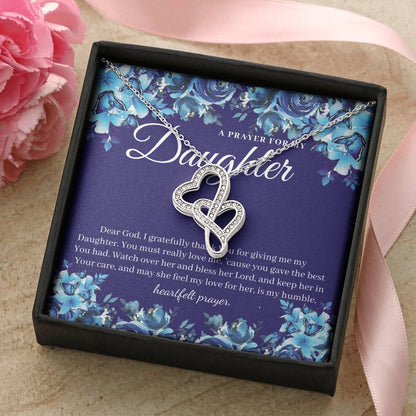 To My Graduation Daughter Double Heart Necklace Gift - Gift For Daughter From Mom - Daughter's Birthday - Daughter's G Double Hearts Necklace