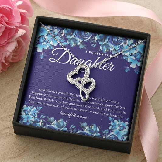 To My Graduation Daughter Double Heart Necklace Gift - Gift For Daughter From Mom - Daughter's Birthday - Daughter's G Double Hearts Necklace