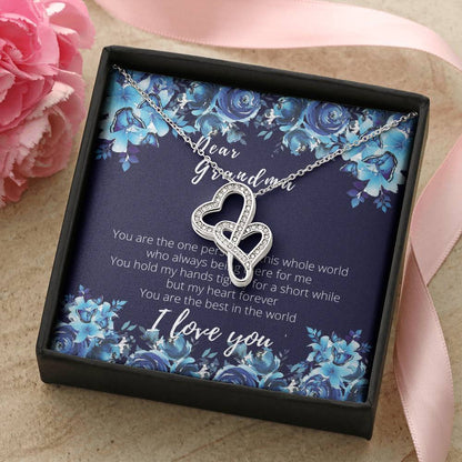 Gorgeous  For Grandma Double Hearts Necklace
