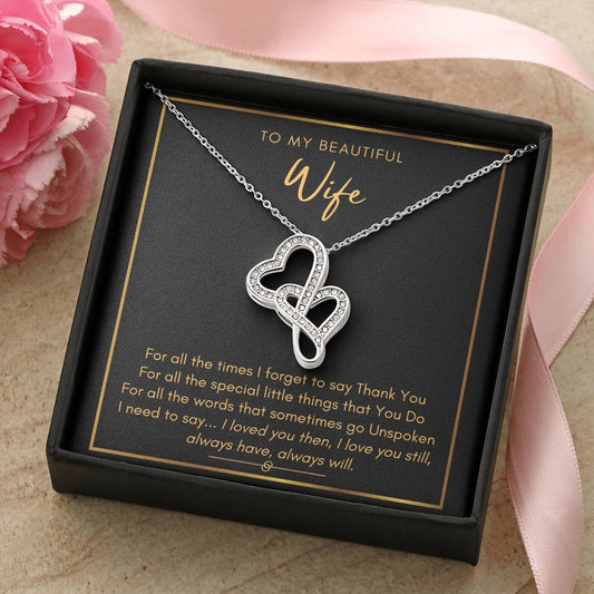 My Beautiful Wife I Love You Still Double Hearts Necklace