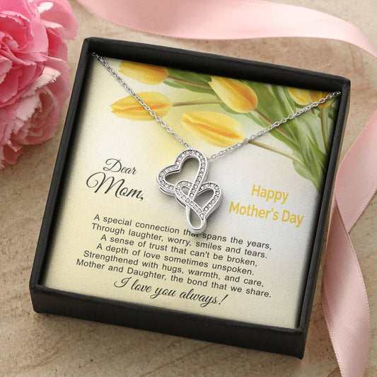 The Bond That We Share - Mother And Daughter  Double Hearts Necklace