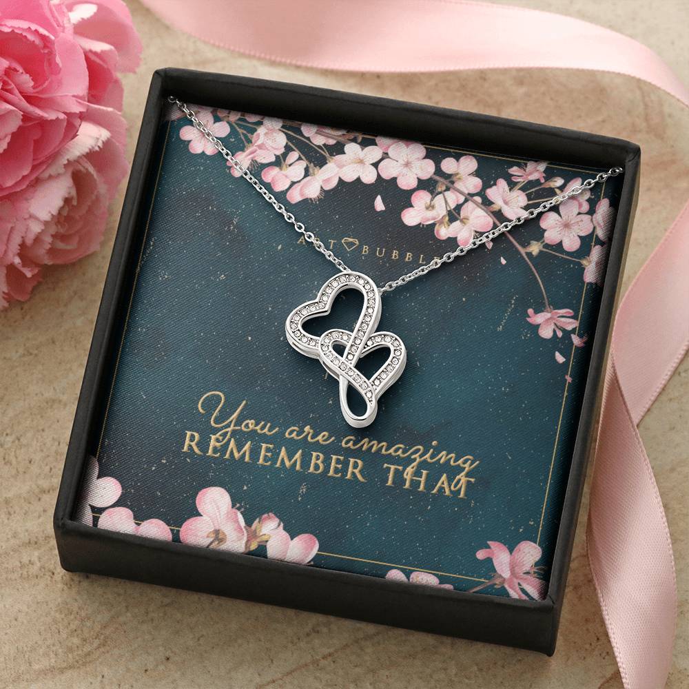 Hearts Necklace Gift For Women Double Hearts Necklace