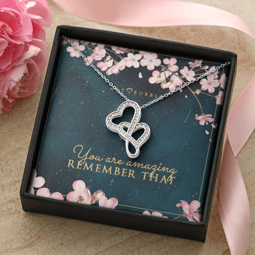 Hearts Necklace Gift For Women Double Hearts Necklace