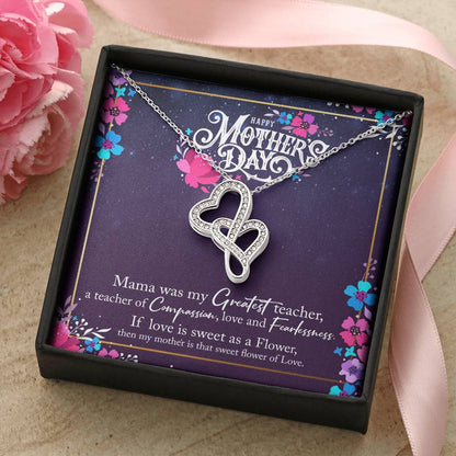 Lovely Mom - Happy Mothers Day Double Hearts Necklace