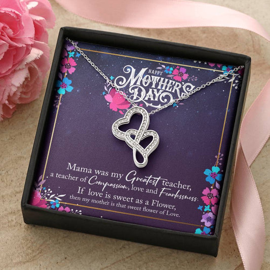 Lovely Mom - Happy Mothers Day Double Hearts Necklace