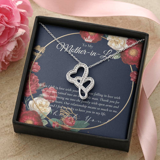 Mother In Law Gift  Mom In Law Jewelry  Mother's Day Gift For Mother-In-Law  Gift For Mother In Law  Mother-In-Law Nec 3 Double Hearts Necklace